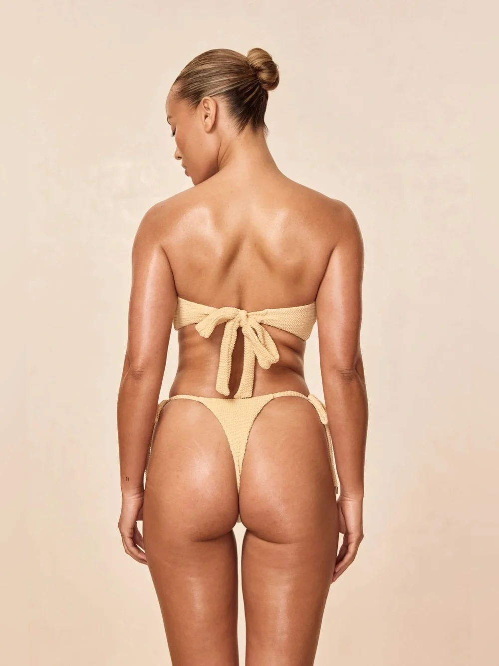 Monday Swimwear Palma Thong Raffia Crinkle size small NWT